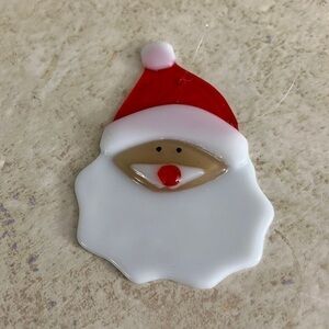 Fused Glass Santa Claus Christmas Ornament